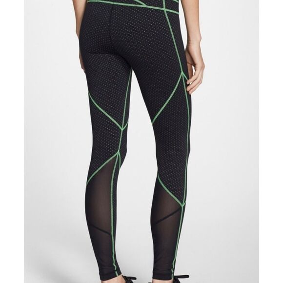 Zella Black halo leggings multicoloured polkadot Green stitch Sz S fitness gym - Picture 4 of 10